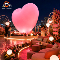 Escultura Inflable de Corazón con Luz, Estilo Romántico y Soñador, para Plazas Comerciales, Bloques de Turismo Cultural