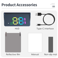 W1s GPS HUD avec affichage de vitesse réglable (KM/MPH) |   Compteur de vitesse USB pour pare-brise de voiture - Compatible avec tous les véhicules