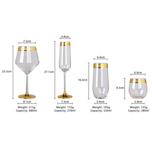 Copas de Vino SUNYO Hechas a Mano con Cristal sin Plomo, Diseño Personalizado, Borde Plateado y Dorado, para Beber Agua y Whisky - Product Image 6