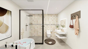 Ensemble de mobilier commercial moderne à prix abordable pour suite d'hôtel 3 étoiles avec lit en bois, table de chevet, armoire et meuble TV - Product Image 3