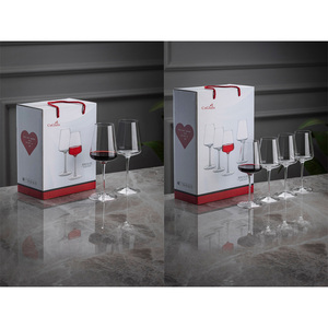CnGlass Verre à Vin Rouge Gobelet Cristal Transparent Fait Main sur Mesure 100 % Luxe Vintage pour Noël et Fêtes de Mariage - Product Image 4
