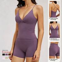 Soutien-gorge de sport sans bretelles - Soutien moyen, rembourrage amovible, respirant, col en V, ajustement confortable, grande taille, pour poitrine généreuse, taille haute, couleur unie