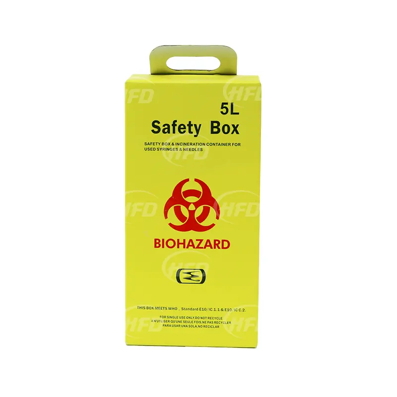Hastane kullanımı Kraft tıbbi güvenlik kutusu kutusu ve karton konteyner CE belgesi önlemek Biohazard bulaşıcı