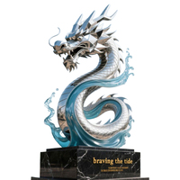 Statue de dragon grandeur nature personnalisée décoration extérieure en acier inoxydable poli de bonne qualité sculpture en métal 3D