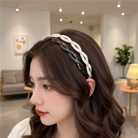 JingLan-Chic Ikat Rambut Wanita Buatan Tangan Ramah Lingkungan dari Asetat/Akrilik Motif Langit Berbintang, Air Bergelombang, Berkilau, dan Berpilin