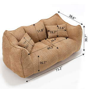 Fauteuil inclinable confortable personnalisé pour le jeu, la lecture, regarder la télévision, fauteuil pouf doux avec noyau en mousse à haute résilience pour deux personnes - Product Image 5