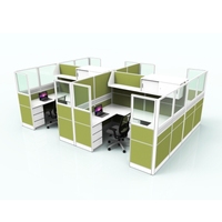 Poste de travail modulaire pour bureau, table de bureau en îlot, 2 à 8 places, pour projet de bureau commercial, fabricant sur mesure