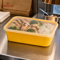 Conteneur alimentaire rectangulaire en plastique jetable, résistant, épais, PP, 23 oz, avec couvercle, compatible micro-ondes et congélateur, pour la préparation des repas, utilisation en restauration