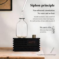Diffuseur d'huiles essentielles portable rechargeable 30 ml, base en verre et bois, design sans eau, pour voyage, bureau, étude, hôtel, humidificateur