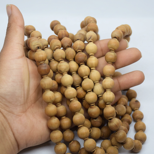 Perles mala tibétaines/sculpture indienne en bois de santal/perles en bois de santal - Product Image 1