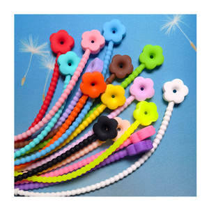 Bandes de reliure autobloquantes dégradées en caoutchouc Silicone Tie Star Flower Colorful Bandage Rope DIY Keychain Pendant Bundle Tool - Product Image 1