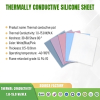 Coussin thermique conducteur en silicone souple 1-15W/mk, résistant aux hautes températures, dissipateur thermique, remplisseur de joint pour CPU d'ordinateur portable, taille personnalisable