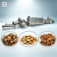 Ligne d'extrusion d'aliments pour animaux de compagnie, machine de fabrication de croquettes sèches avec four de séchage pour installation en usine, tension personnalisée 1-2T/H 220V 380V 440V