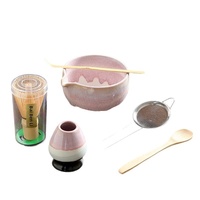 Ensemble de bols à matcha de luxe avec bec verseur, bol pour mélanger le thé, support pour fouet, accessoires en céramique, 1L, glaçure Kilk-Shift, design moderne et minimaliste