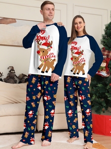 Conjunto de Pijamas de Natal para Família, Roupas de Dormir para Feriados, Com Cintura Elástica, Respirável e Macio, Pijamas Fofos de Natal - Product Image 2
