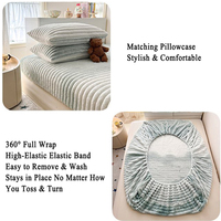 Draps-housses en peluche de lapin à bulles épaisse et chaude, couleur dégradée Sabana, avec housse de matelas rayée et taies d'oreiller