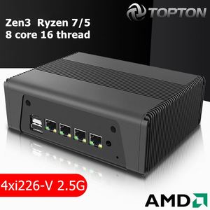 I226-V AMD Mini PC R7 5825U 5800U Bộ Định Tuyến Mềm NAS Server 4x InteI Thiết Bị Tường Lửa 2.5G 3 * NVMe 2 * SATA 3X4K UHD - Product Image 4