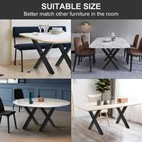 WEKIS Ensemble de 2 pieds de table en métal en forme de X de haute qualité et robuste, en fonte