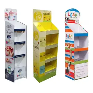 Portable Retail Lollipops Pop Up Tiered Cardboard Display Stand Easy Assemble Case Cardboard Display Case