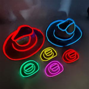 Sombreros Festivos Coloridos de Halloween, Sombrero de Vaquera con Luces LED Blancas Intermitentes, Sombrero de Vaquero con Luces para Adultos, Gorra Luminosa - Product Image 6