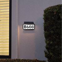 Letrero Solar LED con Número de Dirección, Sensor de Movimiento, Iluminado, Impermeable IP54, Control Inalámbrico, Regulable, para Puerta de Casa o Jardín