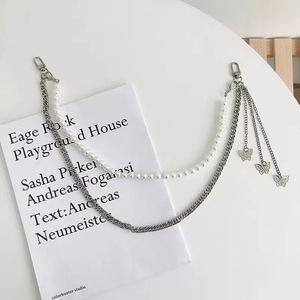 สายสร้อยเอวไข่มุกผีเสื้อสองชั้นพร้อมพู่และสายโซ่สำหรับสวมใส่ทุกวัน - Product Image 4