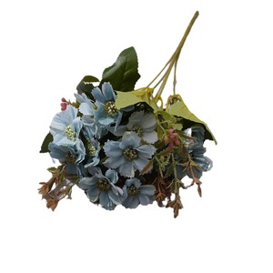 Bouquet de 15 chrysanthèmes sauvages artificiels Yixuan, fleurs en soie pour arrangements au sol de mariage, fleurs en plastique, décorations haut de gamme - Product Image 5