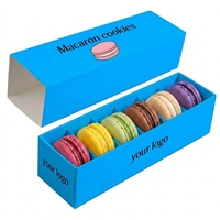 Boîte à macarons coulissante personnalisable et recyclable, emballage pour biscuits pastel, idéale pour la pâtisserie et le rangement de friandises.