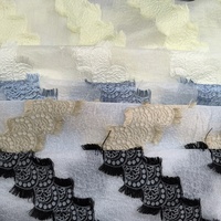 Nais luxe brillant blanc tela doux organza polyester pompon motif abstrait brocart tissu jacquard