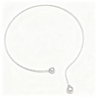 Collier élastique ajustable incrusté de perles de culture d'eau douce rondes de 9-10 mm et de 11-12 mm, légèrement irrégulières, plaqué or 14 carats