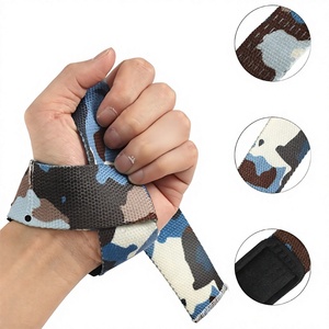 Correas de Neopreno para Levantamiento de Pesas con Diseño de Camuflaje Azul Claro y Gris, Antideslizantes, para Hombres y Mujeres - Product Image 1