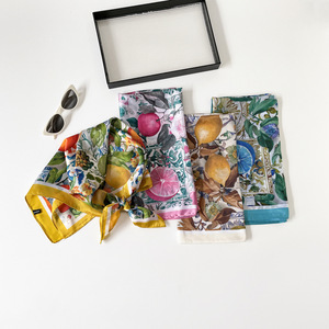 <b>Silk</b> <b>Scarf</b> 70x70cm Vintage Oil Painting Lemon Print <b>Square</b> <b>Scarf</b> Wholesale - Product Image 5