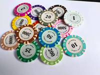 Ensemble de jetons de poker professionnels en céramique argileuse Texas Birdcage de 14 g