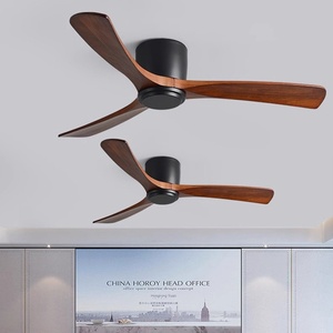 Luces de ventilador de techo modernas 3 6 velocidades ajustable dormitorio sala de estar Hardware madera maciza Control remoto lámpara de ventilador redondo - Product Image 4