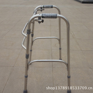 Déambulateur pliable à quatre roues en acier inoxydable pour personnes âgées, dispositif d'exercice de rééducation, plusieurs spécifications - Product Image 2