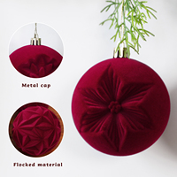 Boules de Noël en plastique bordeaux gravées en forme de boule, livraison rapide de l'usine LANTINGXU, ensemble de boules de Noël suspendues pour l'arbre