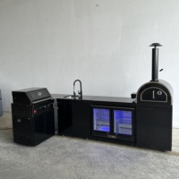 Four à pizza au propane d'extérieur de 25 pouces, 4,5 kW, 15 350 BTU, haute chaleur, portable, pour jardin, terrasse, chauffage rapide, cuisson sur pierre, acier inoxydable