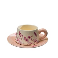 Ensemble tasse et soucoupe à café en céramique rétro JM Secret Garden, coffret cadeau, design frais et naturel pour l'extérieur, origine Chine, luxe léger