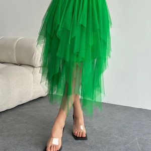 Summer Fashion High Waist <b>Midi</b> Mesh <b>Skirt</b> for Women Casual <b>Tulle</b> Bottom Casual Faldas Natural Casual Woman Clothes - Product Image 3
