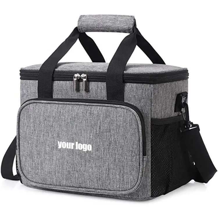 Melange Polyester Tote Custom Cooler Bags Food Lunch Bag Box Soft Wine Fishing Wholesale Insulated Cooler Bags For Men Women