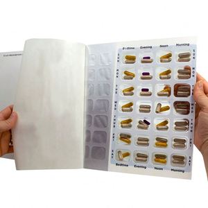 Boîtier de rangement portable personnalisé pour pilules et médicaments, avec compartiments hebdomadaires et mensuels détachables, et carte autocollante en papier - Product Image 3