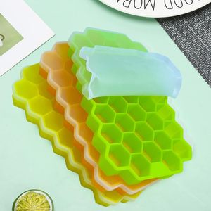 Bac à glaçons en silicone alvéolé polygonal 37 cavités sans BPA, écologique, qualité alimentaire, facile à démouler pour <span class=keywords><strong>whisky</strong></span> et cocktails - Product Image 4