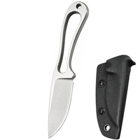 Mini couteau à lame fixe en acier 8cr13mov, squeletté, à manche plein, pour survie, chasse, camping, EDC, avec étui Kydex