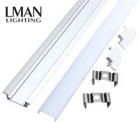 Profilé en aluminium en forme de YW de 24x7 mm, lumière linéaire LED encastrée, sans zone sombre, IP44, CRI90, DC12V/24V, puce LED SMD2835, bande LED
