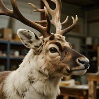 Renne animatronique de Noël personnalisé pour intérieur, modèle d'animal réaliste en mouvement, idéal pour centre commercial, parc à thème, événement festif, décoration hivernale