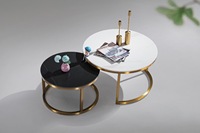 Ensemble de table basse en acier au carbone moderne Offres Spéciales de haute qualité grande et petite table basse ronde pour meubles de salon
