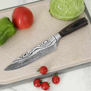 5pcsキッチンシェフナイフセット8インチ日本5CR15高炭素ステンレス鋼レーザーパターンスライス三徳ツール - Product Image 5