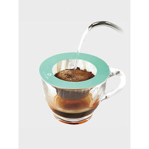 Fedala Cafetera portátil en forma de 15 Logotipo personalizable Papel de metal Material de silicona para acampar al aire libre y viajar - Product Image 1