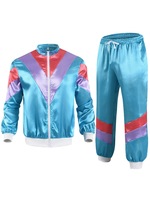 Costumes de fête fantaisie en polyester pour femmes et hommes des années 1980, disco, hippie, pour adultes, Mardi Gras, carnaval