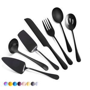 Hotel Cutlery Communal Dividing Spoon Steak Spatula Dinner Fork Stainless Steel Spoon Colander Restaurant Service Spoon <b>Set</b> - Product Image 1